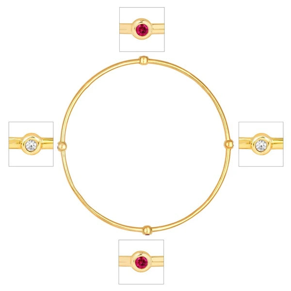 Melodie Bangle (Round Ruby & Diamond)