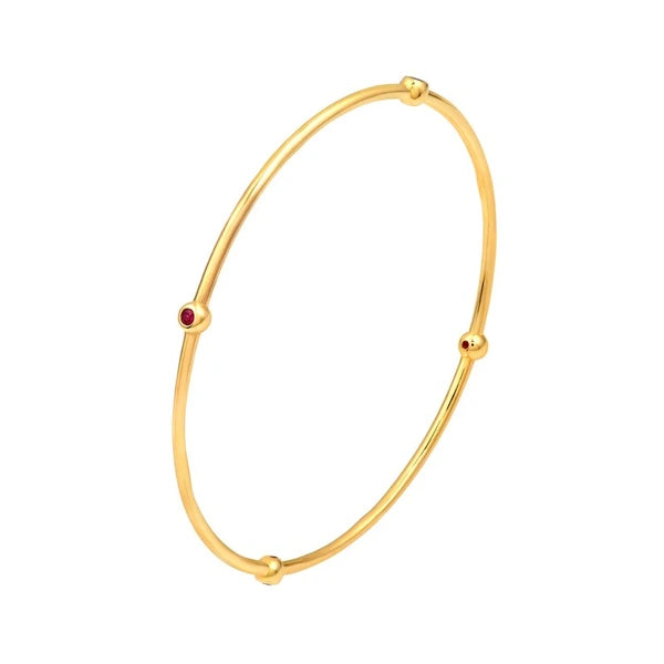 Melodie Bangle (Round Ruby & Diamond)