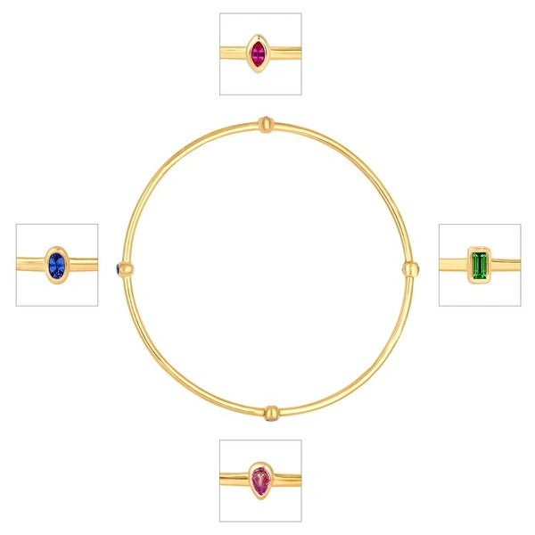 Melodie Bangle (Multi-Gem)
