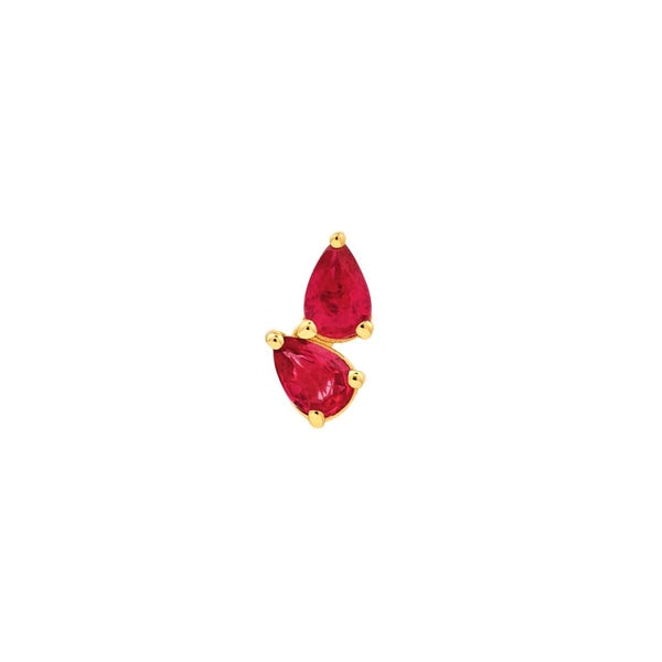 3/4tcw Pear Shape Ruby Stud Earrings