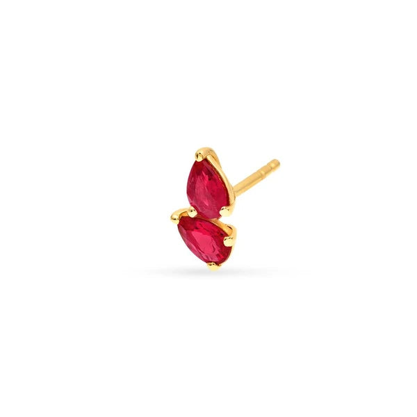 3/4tcw Pear Shape Ruby Stud Earrings