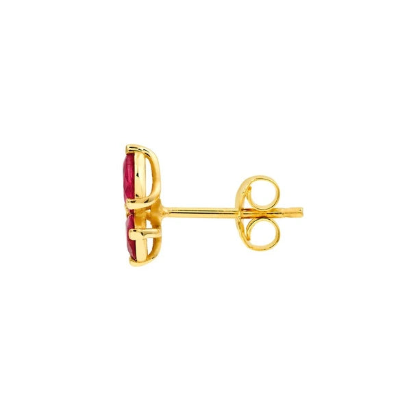 3/4tcw Pear Shape Ruby Stud Earrings
