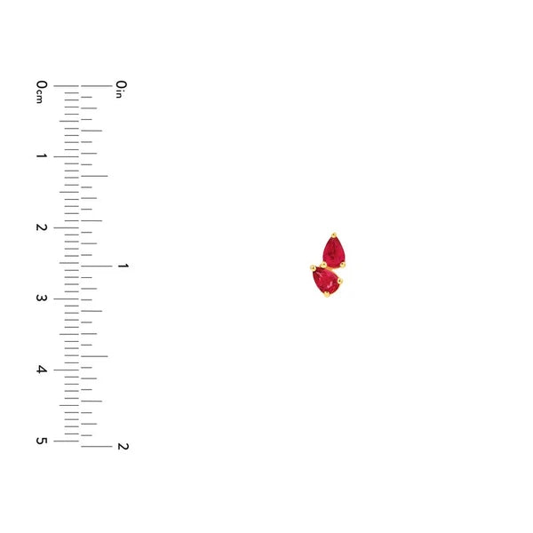 3/4tcw Pear Shape Ruby Stud Earrings
