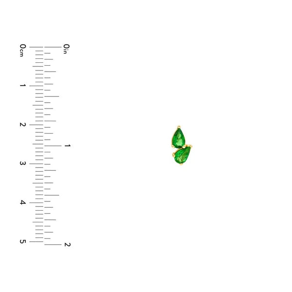 3/4tcw Pear Tsavorite Stud Earrings