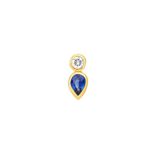 1/2tcw Bezel Set Sapphire & Diamond Stud Earrings