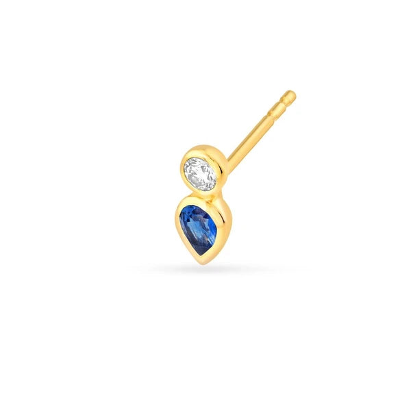 1/2tcw Bezel Set Sapphire & Diamond Stud Earrings