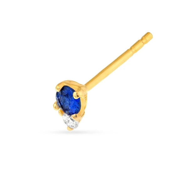 1/3tcw Sapphire & Diamond Stud Earrings