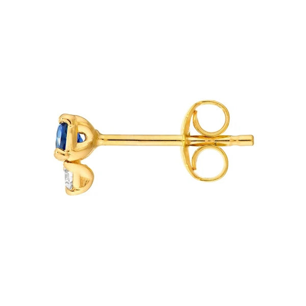 1/3tcw Sapphire & Diamond Stud Earrings