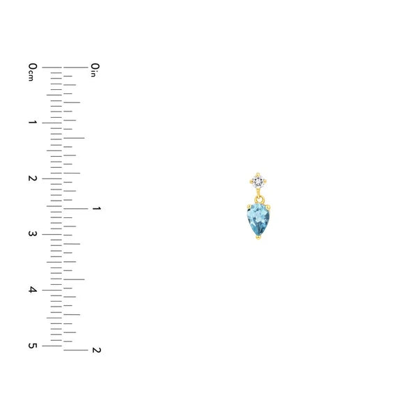 5/8tcw Pear Shape Aquamarine & Diamond Stud Earrings