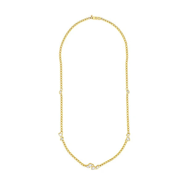 3-1/6tcw Stationed Mixed Shape Diamond Tennis Necklace
