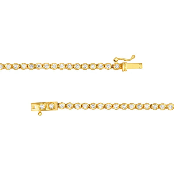 Round Diamond & Ombre Sapphire Tennis Necklace