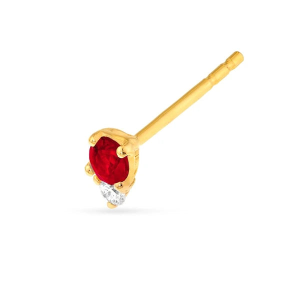 1/3tcw Ruby & Diamond Stud Earrings