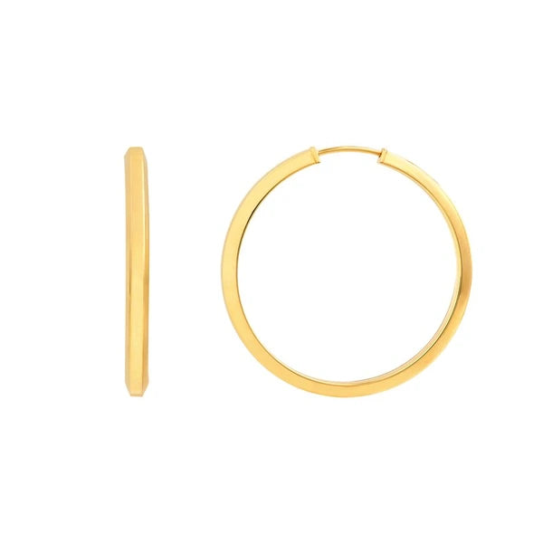 25mm Trapazoid Flex Round Hoop Earrings