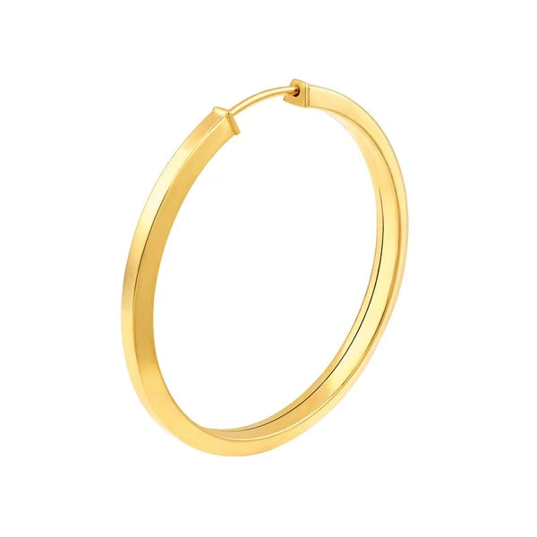 25mm Trapazoid Flex Round Hoop Earrings