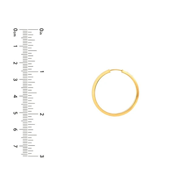 25mm Trapazoid Flex Round Hoop Earrings