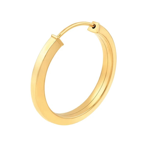 15mm Trapazoid Flex Round Hoop Earrings