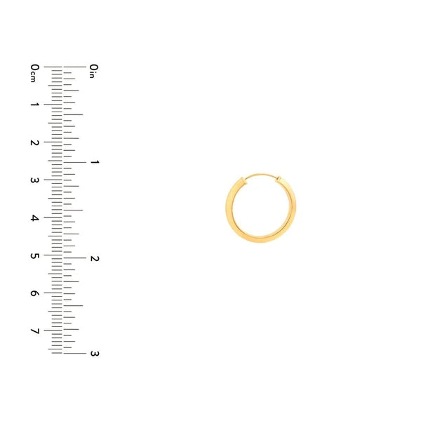 15mm Trapazoid Flex Round Hoop Earrings
