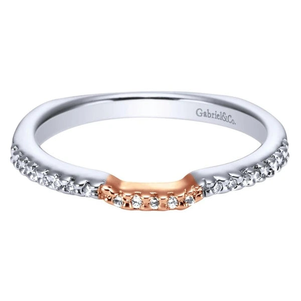 14K White-Rose Gold   Matching Wedding Band