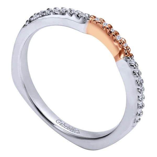 14K White-Rose Gold   Matching Wedding Band