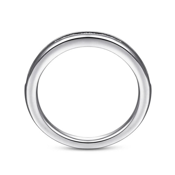 14K White Gold Diamond Wedding Band