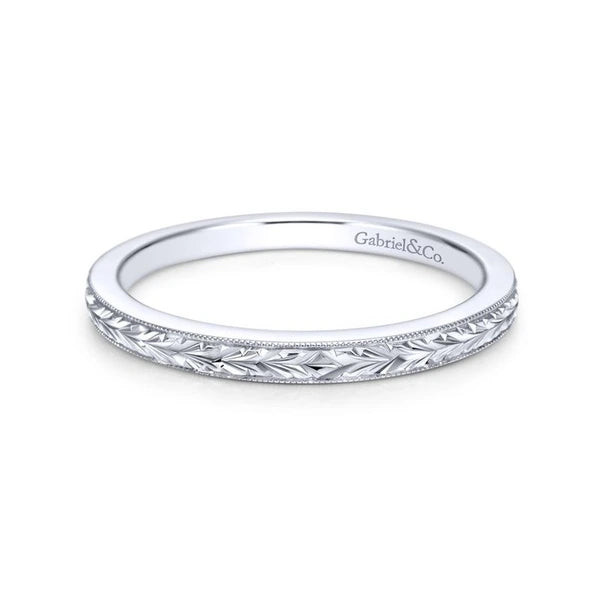14K White Gold Wedding Band