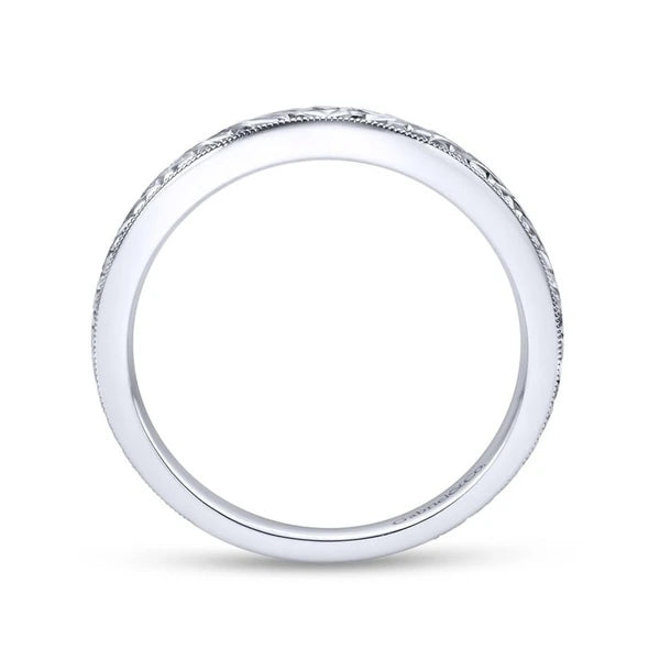 14K White Gold Wedding Band