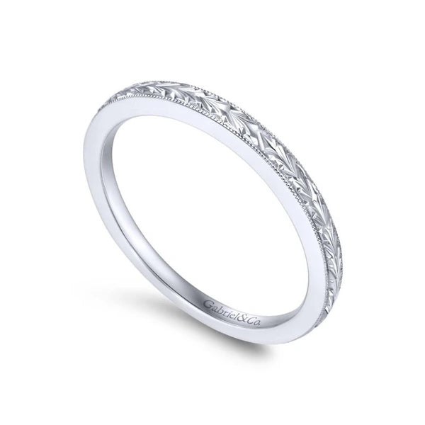 14K White Gold Wedding Band
