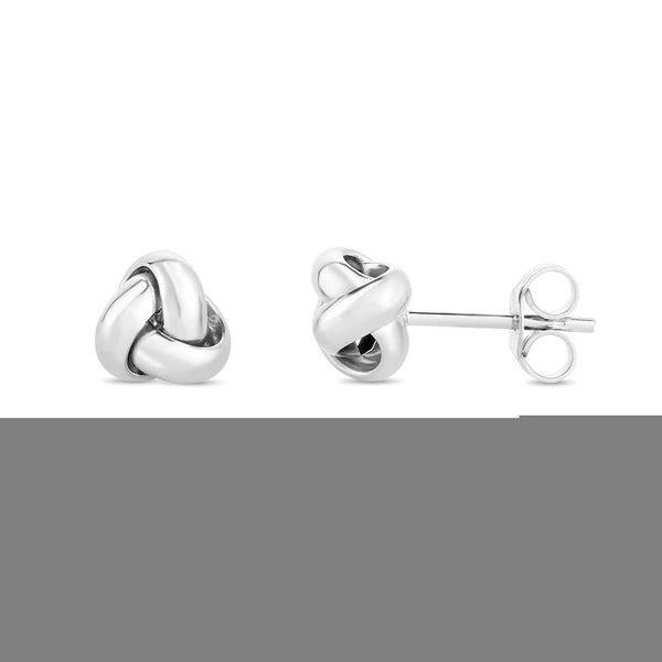 14K Gold Mini Classic Polished Love Knot Stud Earring