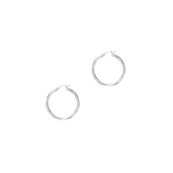 14K Gold 3x30mm Hoops