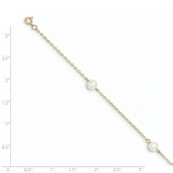 Gold Freshwater Cultured White Near Rounded Bracelets