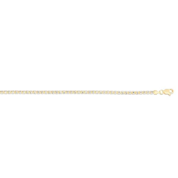 10K 2.7mm Two-Tone Fancy Ice Chain