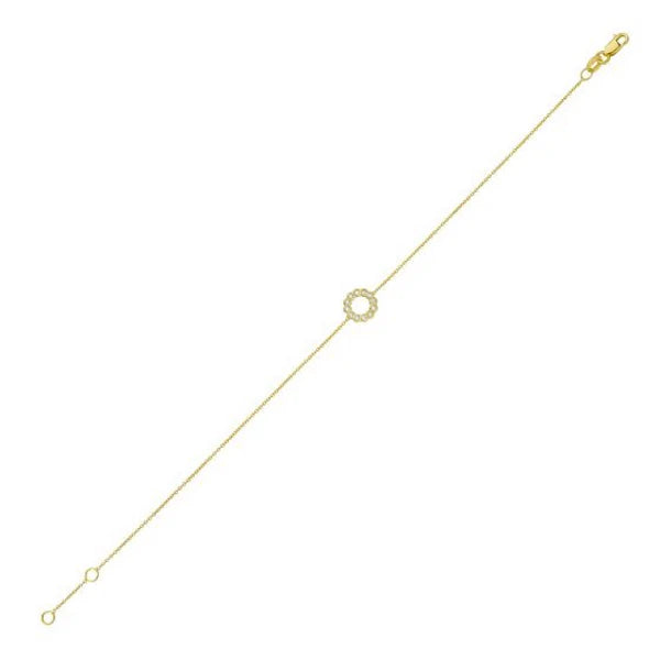 14K Petite Diamond Circle Bracelet
