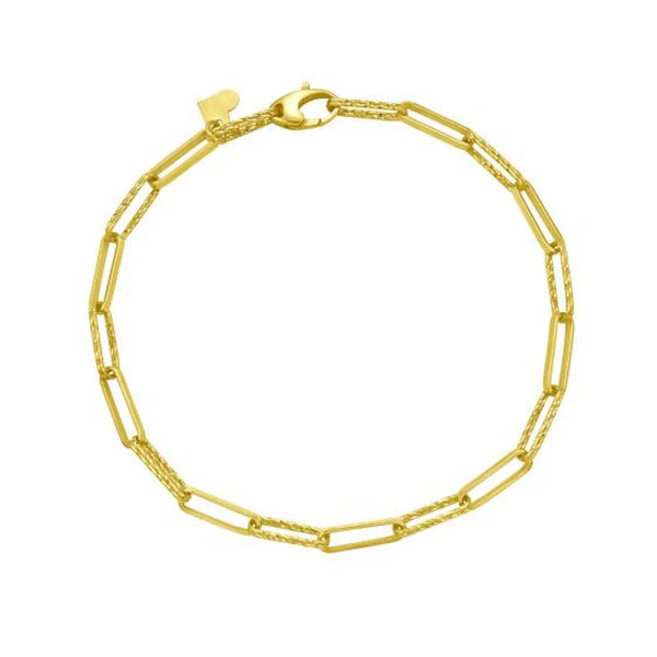 14K Mini Diamante Paperclip Chain