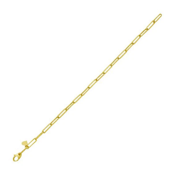 14K Mini Diamante Paperclip Chain