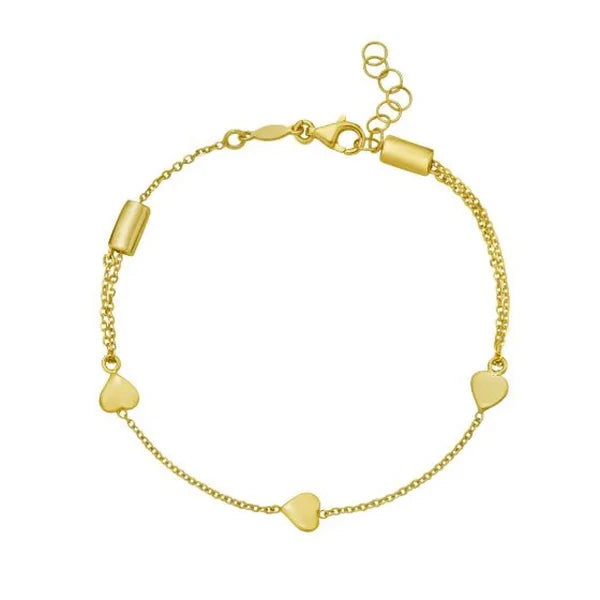 14K Adjustable Heart Link Bracelet