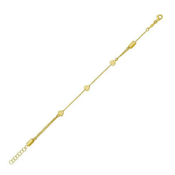 14K Adjustable Heart Link Bracelet