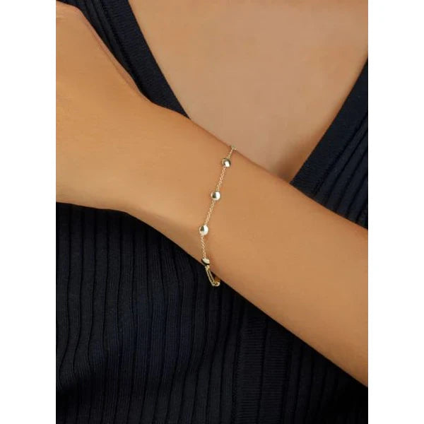 14K Adjustable Bead Link Bracelet