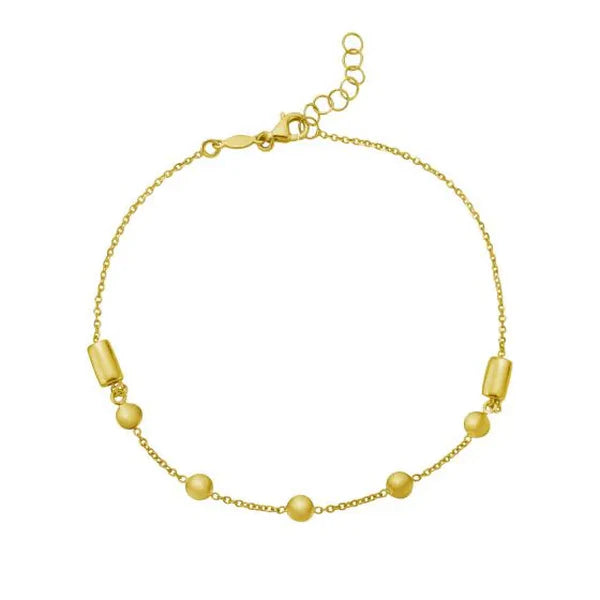 14K Adjustable Bead Link Bracelet