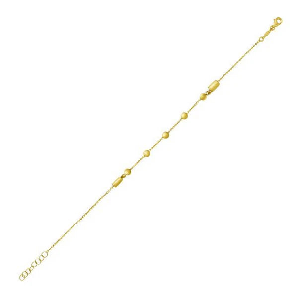 14K Adjustable Bead Link Bracelet