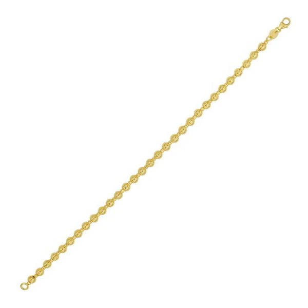 14K Disco DC Bead Bracelet