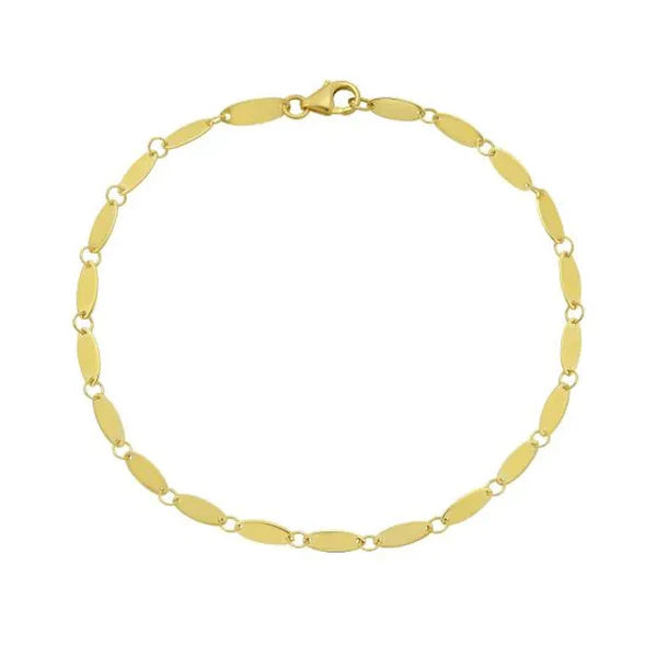 14K Flat Pebble Bracelet