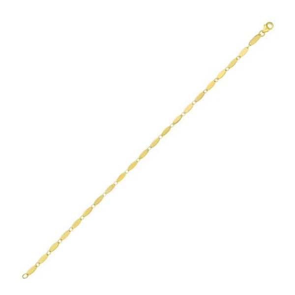 14K Flat Pebble Bracelet