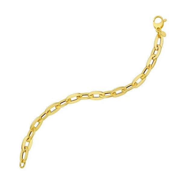 14K Long Mirror Rolo Link Chain