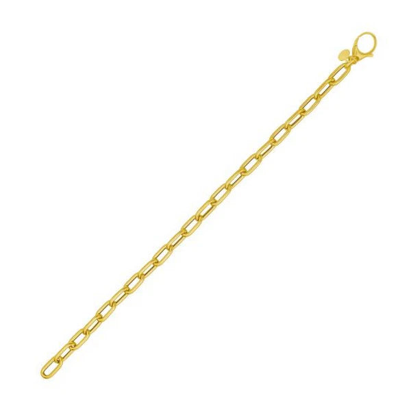 14K Charm Lock Paperclip Chain