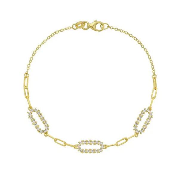 14K Diamon'Oro Paperclip Bracelet