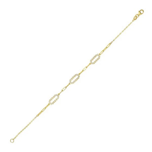 14K Diamon'Oro Paperclip Bracelet